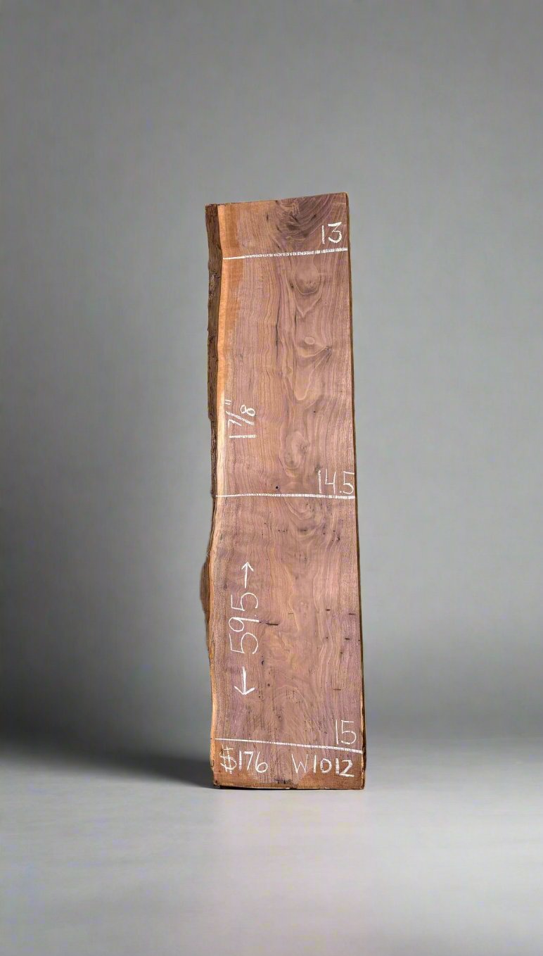 8/4 Walnut Live Edge Slab #w1012