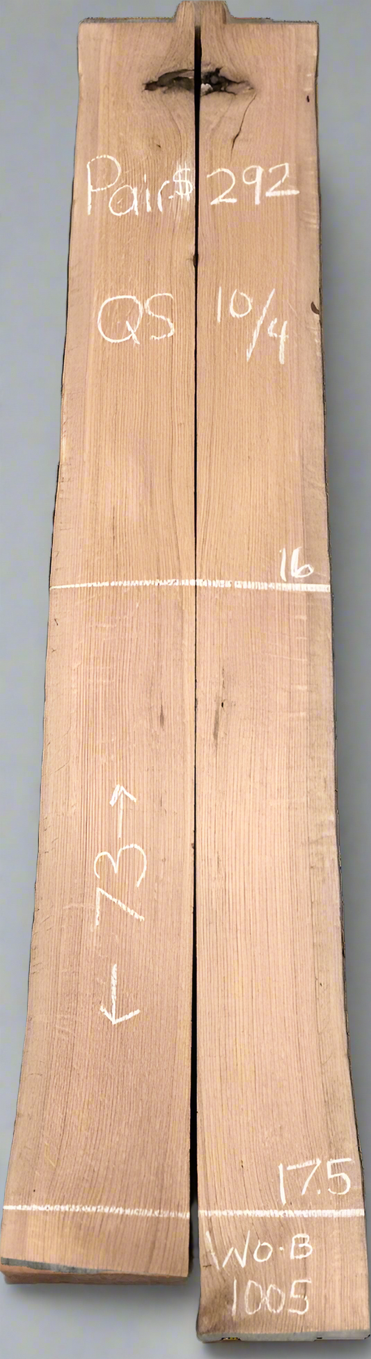 10/4 White Oak Live Edge Bookmatch Slabs WOB1005