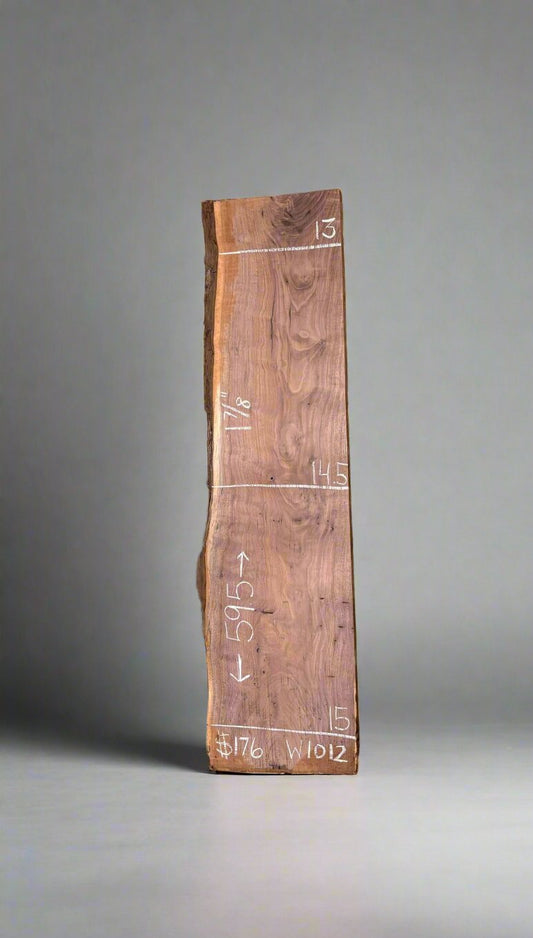 8/4 Walnut Live Edge Slab #w1012