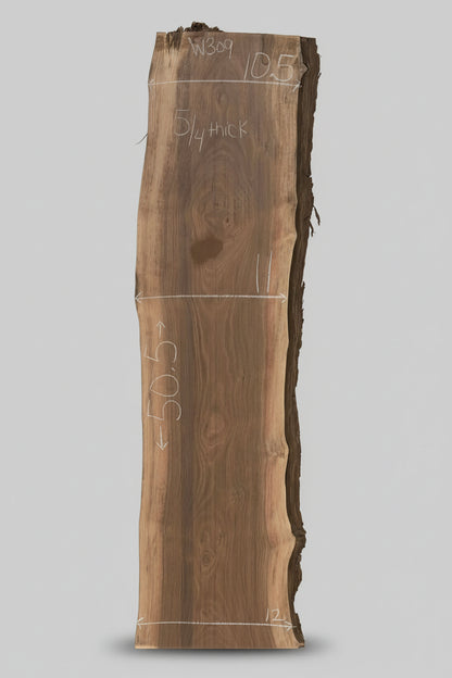 5/4 Walnut Live Edge Slab #w309